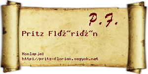 Pritz Flórián névjegykártya